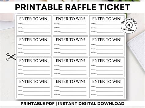 Free Printable Raffle Tickets .